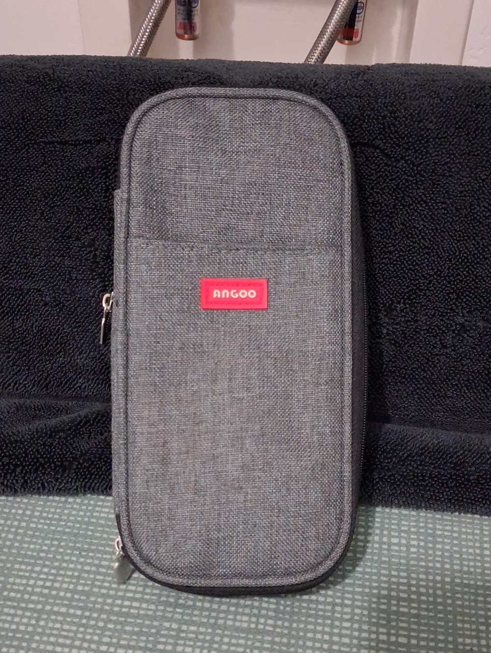 Gray Travel Organizer Pouch for Men